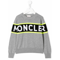 Moncler Kids Suéter com padronagem de logo - Cinza