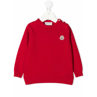 Moncler Kids Suéter com patch de logo - Vermelho