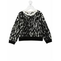 Moncler Kids Suéter de tricô com estampa - Preto