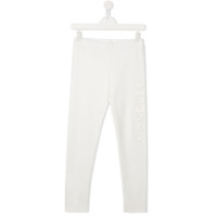 Moncler Kids TEEN embroidered logo slim-fit leggings - Branco