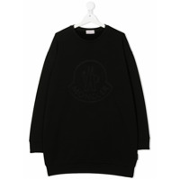 Moncler Kids TEEN embroidered logo sweater dress - Preto