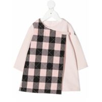 Moncler Kids Vestido envelope com estampa xadrez - Rosa