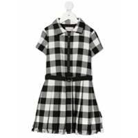 Moncler Kids Vestido evasê com estampa xadrez - Preto