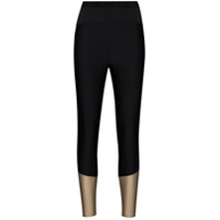 Moncler Legging cintura média bicolor - Preto