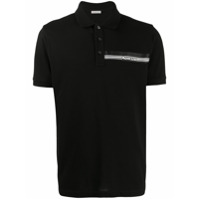Moncler logo-print cotton polo shirt - Preto