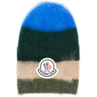 Moncler mohair blend stripe knit hat - Verde