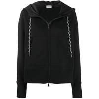 Moncler Moletom com capuz e logo bordado - Preto