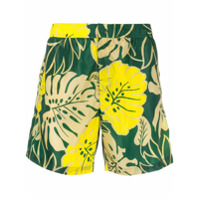 Moncler Short de natação com estampa floral - Amarelo