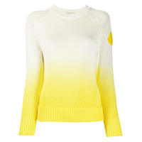 Moncler Suéter de tricô com patch de logo - Amarelo