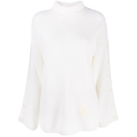 Moncler Suéter mangas amplas com patch de logo - Branco