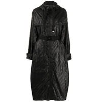 Moncler Trench Casaco Bouteille com logo gravado - Preto