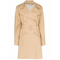 Moncler Trench coat de algodão com cinto - Marrom