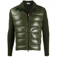 Moncler virgin wool fleece jacket with padded body - Verde
