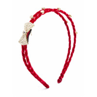 Monnalisa bow-detail braided headband - Vermelho