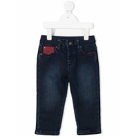 Monnalisa Calça jeans slim com cintura alta - Azul