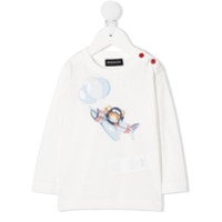 Monnalisa Camisa mangas curtas com estampa de avião - Branco