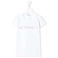 Monnalisa Camiseta com aplicação de cristal no logo - Branco