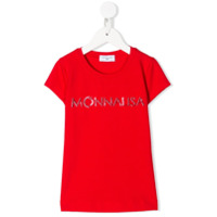 Monnalisa Camiseta com aplicação no logo - Vermelho