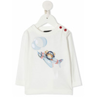 Monnalisa Camiseta com estampa de avião - Branco