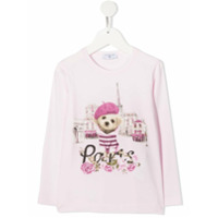 Monnalisa Camiseta com estampa de cachorro - Rosa