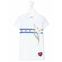 Monnalisa Camiseta com logo e aplicações de strass - Branco