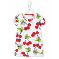 Monnalisa Camiseta decote redondo com estampa de cerejas - Branco