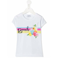 Monnalisa Camiseta mangas curtas com estampa de praia - Branco