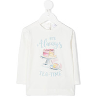 Monnalisa Camiseta mangas longas Tea-Time - Branco