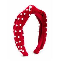 Monnalisa Headband com aplicação de esferas peroladas e detalhe de nó - Vermelho