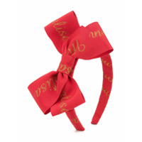 Monnalisa Headband com estampa de logo - Vermelho