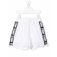 Monnalisa logo lace embroidered shorts - Branco