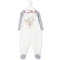 Monnalisa Macacão com estampa gráfica - Branco