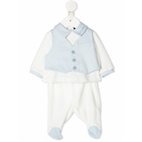 Monnalisa Macacão com recorte de colete - Branco