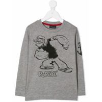 Monnalisa Popeye print longsleeved T-shirt - Cinza