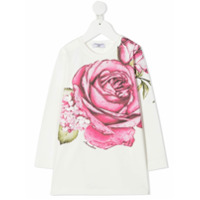 Monnalisa rose-print long-sleeved T-shirt - Branco