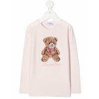 Monnalisa teddy bear rhinestone-embellished T-shirt - Rosa