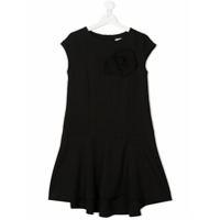 Monnalisa Vestido com detalhe floral - Preto