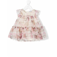 Monnalisa Vestido com estampa Teddy Bear e tule - Rosa