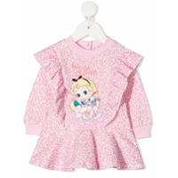 Monnalisa Vestido de tricô Alice com bordado - Rosa