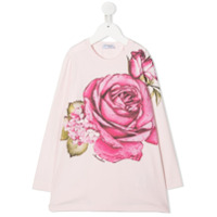 Monnalisa Vestido reto com estampa de rosas