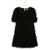 Monnalisa Vestido texturizado com brilho - Preto