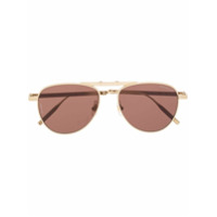 Montblanc Óculos de sol aviador com lentes coloridas - Dourado