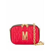 Moschino Bolsa matelassê com logo dourado - Vermelho