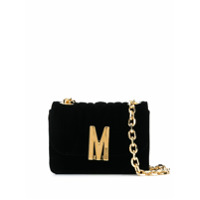 Moschino Bolsa matelassê monogramada de veludo - Preto