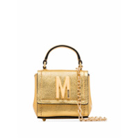 Moschino Bolsa mini metálica com aplicação de logo - Dourado