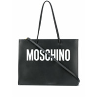 Moschino Bolsa tiracolo com estampa de slogan - Preto