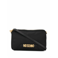 Moschino Bolsa transversal com placa de logo - Preto