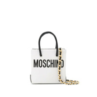 Moschino Bolsa transversal mini com estampa de logo - Branco