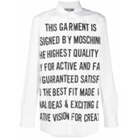 Moschino Camisa de algodão com estampa de texto - Branco