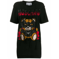 Moschino Camiseta com logo e ursinho - Preto
